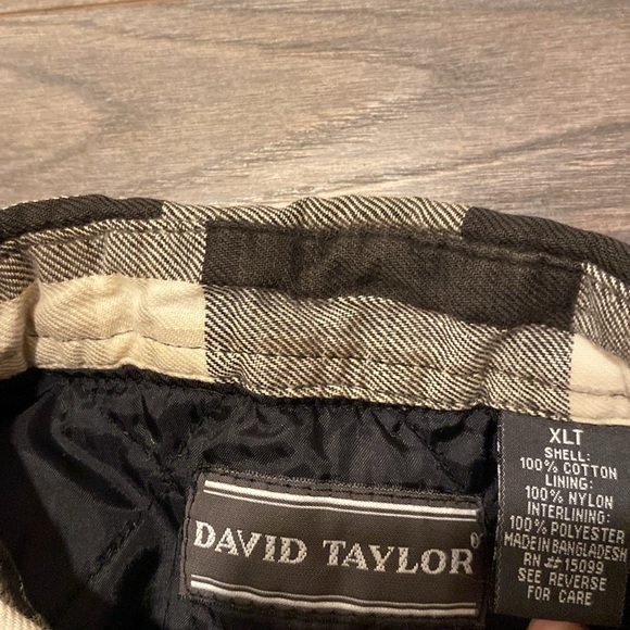 David Taylor insulated black & white double pocket flannel / shacket - Picture 2 of 2